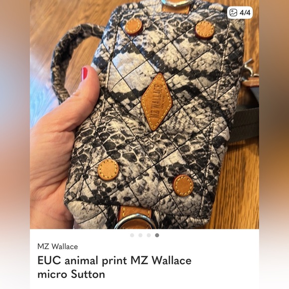 MZ Wallace Snake Print Women Micro Sutton  Crossbody Bag - Picture 6 of 10